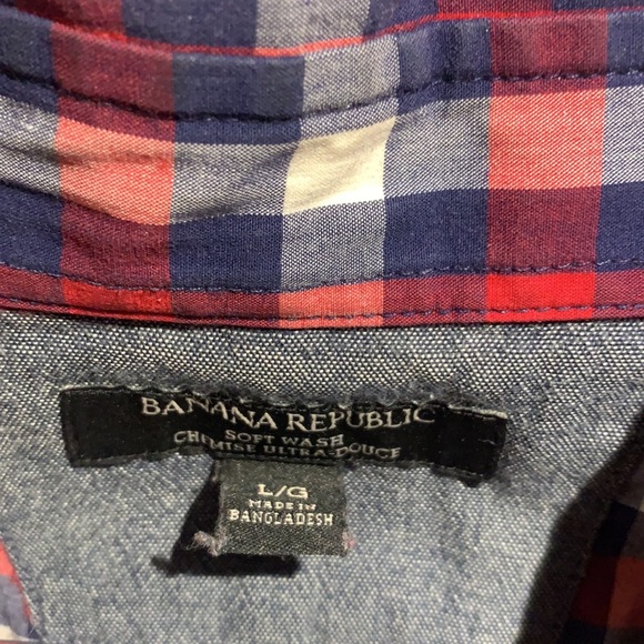 Banana Republic Gingham “soft wash” slim fit long sleeve shirt - Picture 2 of 3